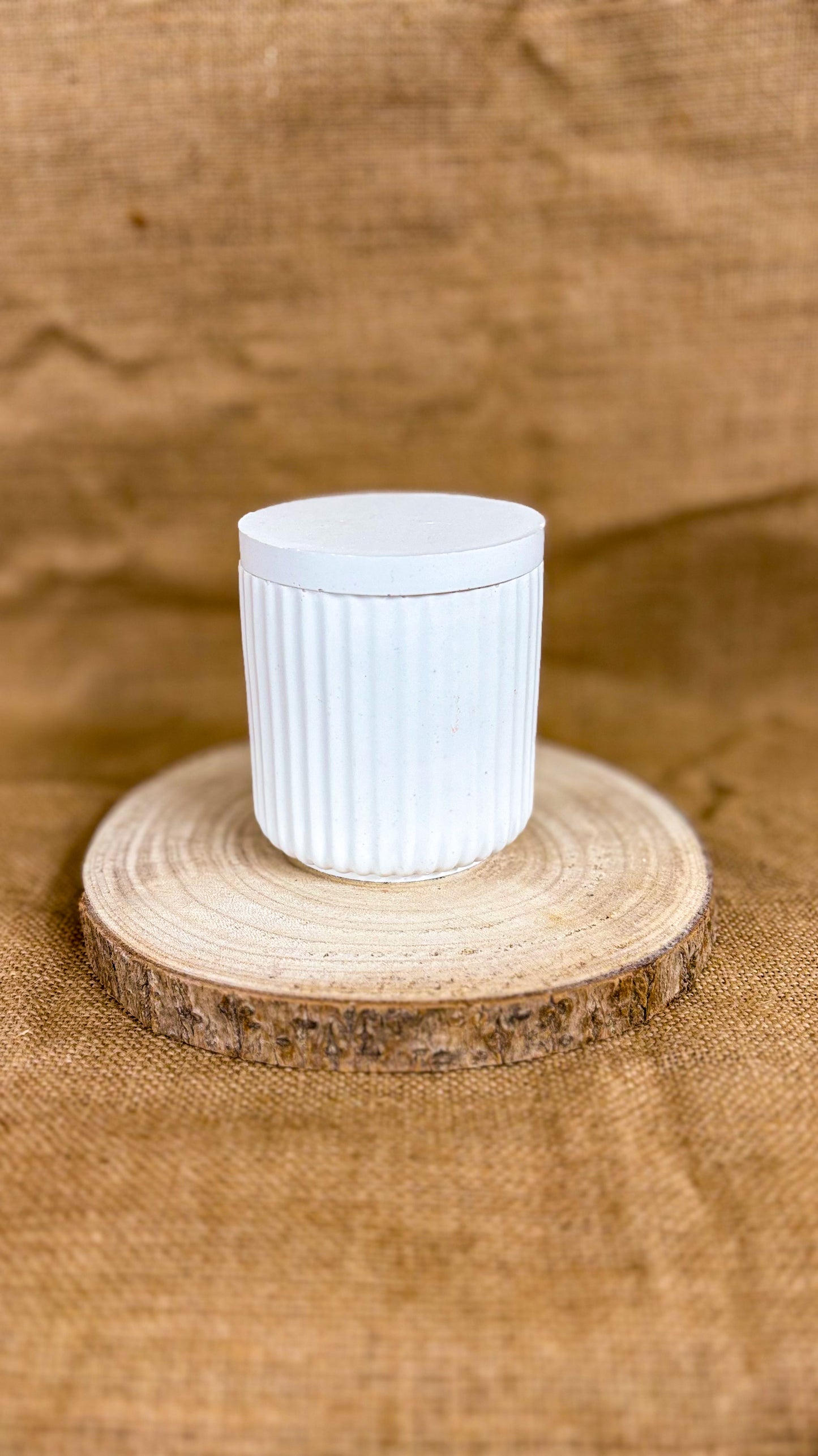 Candle Jar – Candela in gesso ceramico con coperchio