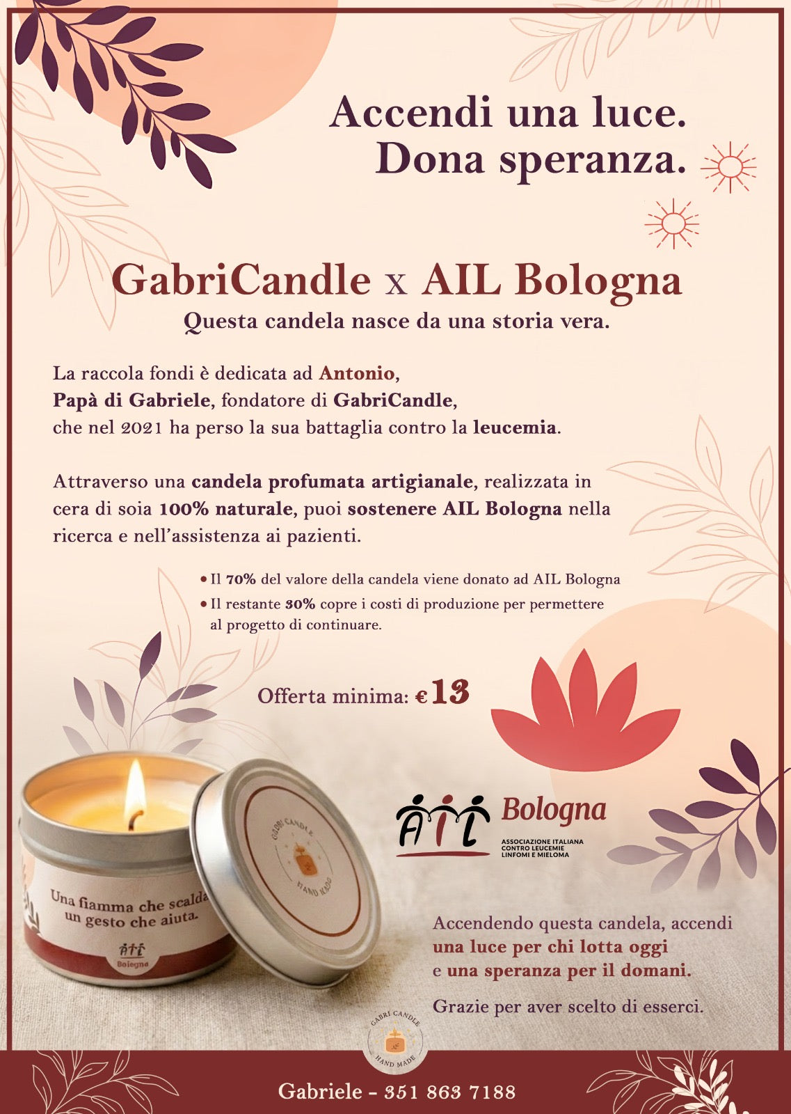 Candela Solidale – GabriCandle x AIL Bologna