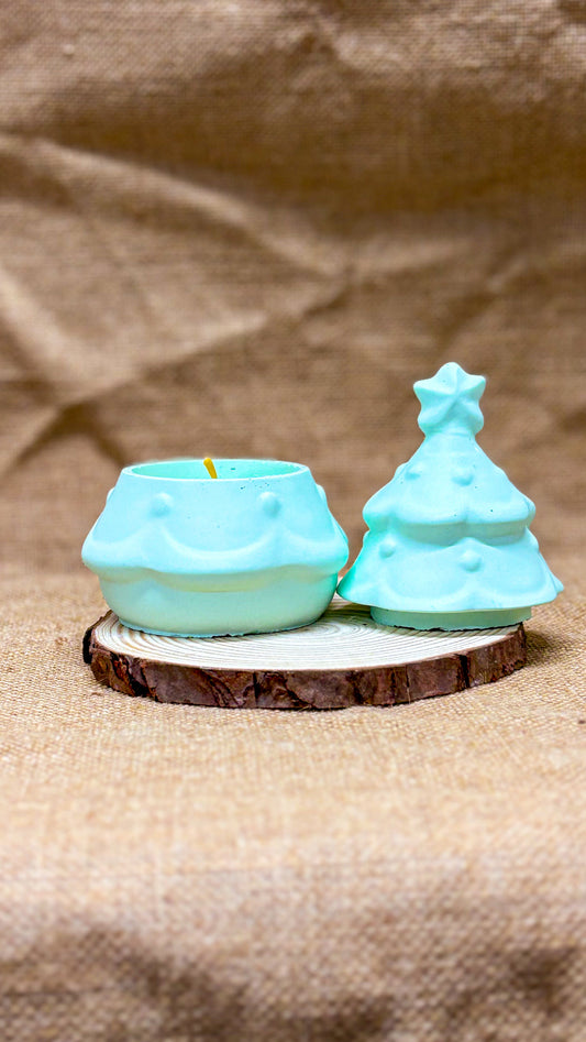 Alberello di Natale – Candela Artigianale in Gesso Ceramico