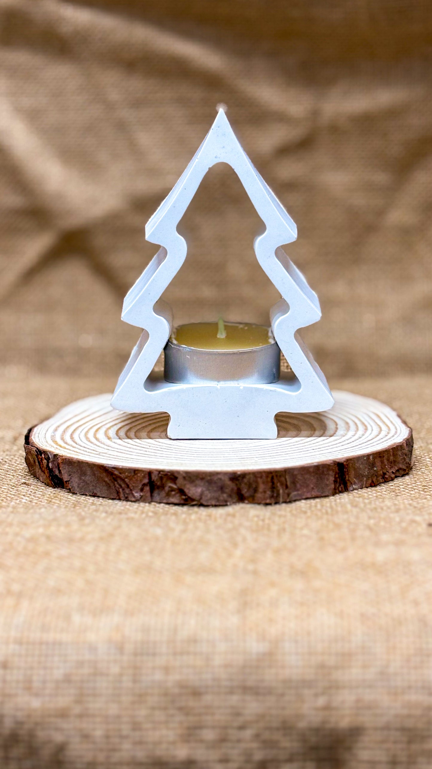 Porta-Candela Alberello - Decorazione in gesso ceramico